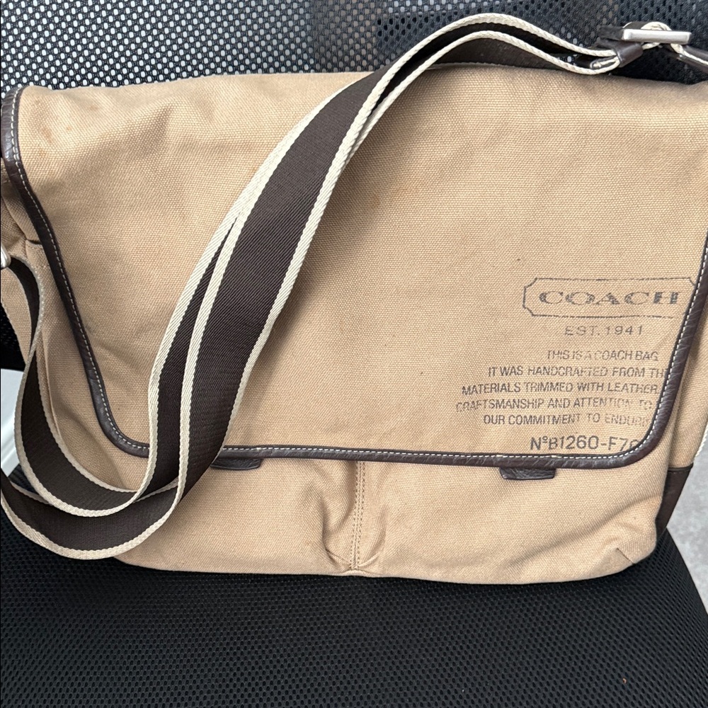 Coach Beige and Brown Messenger Bag